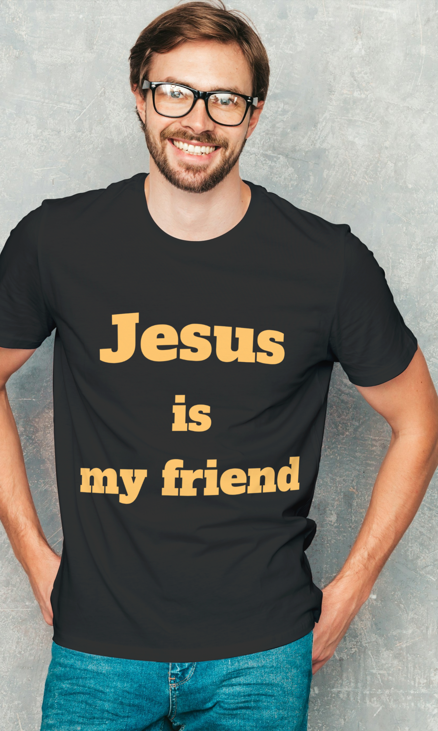 Jesus is my friend Christian t-shirt with religious slogan for devoted believers